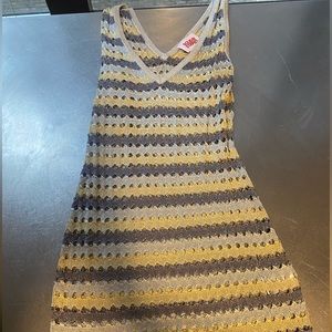 Solid & Striped - Grey, Silver, & Gold Crochet Knit Sleeveless Dress